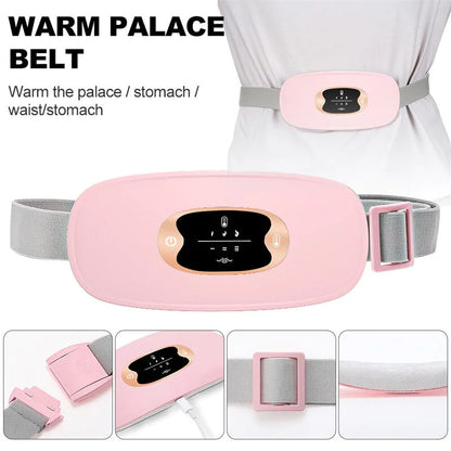 Electric Heating Menstrual Vibration Pad Belt For Period Pain Relief Cramps